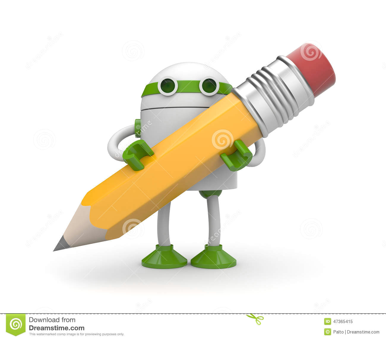 robot with pencil