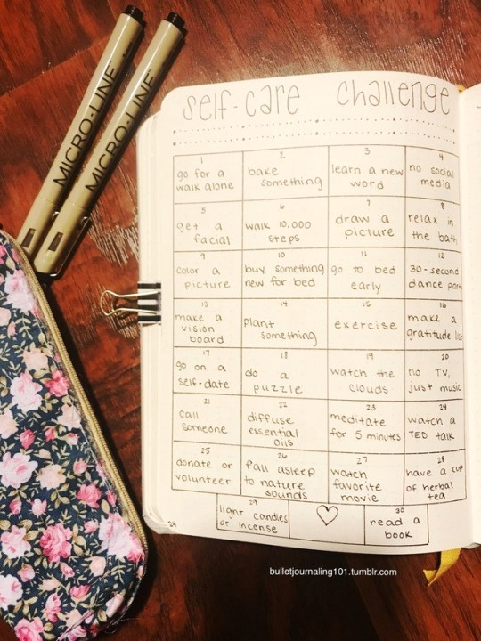 this challenge includes 30 things i will be doing this april to help me nurture and love on myself a little more