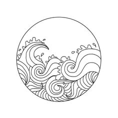 ocean drawing circle drawing doodle drawing