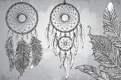 hand drawn dream catchers by fancy art on creativemarket dream catcher drawing beautiful hands