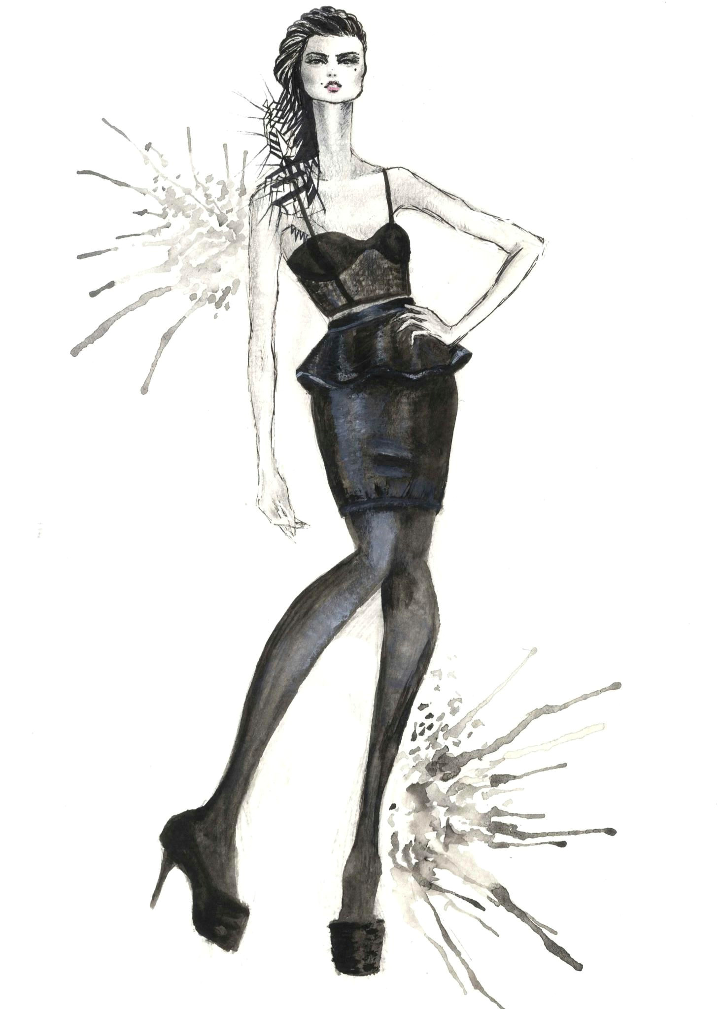 fashion illustration little black dress fashion drawing deanna kennedy for motel rocks