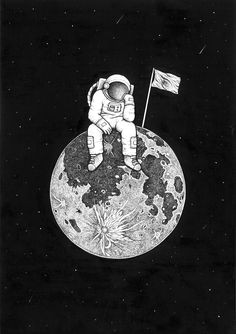 astronaut space uzay cosmos galaxy drawing art illustration