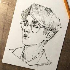 tumblr art kpop fanart anime baekhyun amazing art pencil fan art sketches portrait