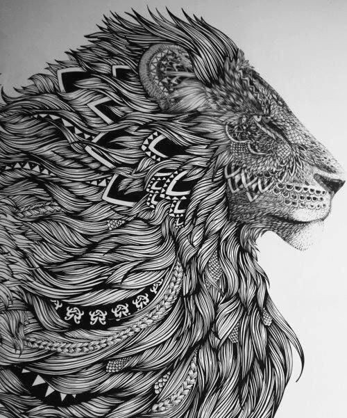 line work of lion no idea who the artist is but stunning art work tattoo idea