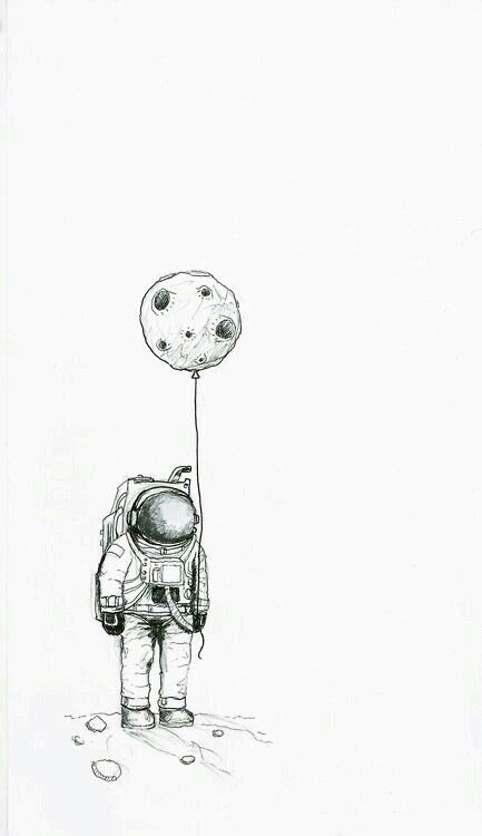 moon balloon astronaut drawing astronaut illustration astronaut tattoo space illustration ink