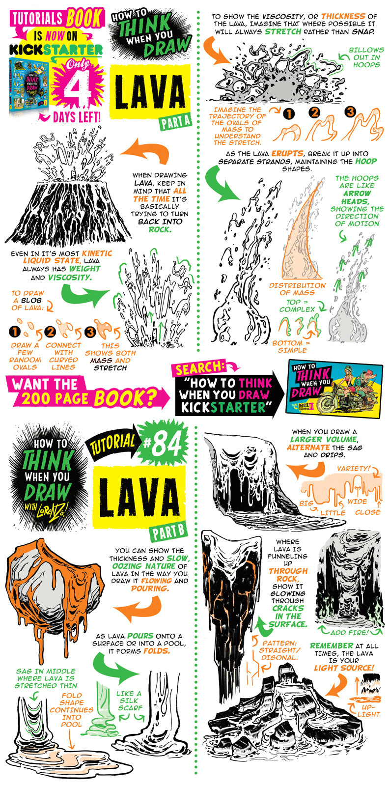 tutorials book kickstarter is ending soooon here s my how to think when you draw lava