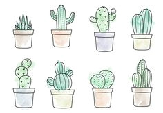 free watercolor cactus vector mas cactus watercolour cactus painting