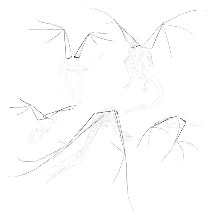 how to draw wings step by step 4