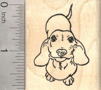 dachshund rubber stamp wiener dog g26411 wood by rubberhedgehog