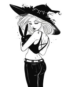 ashleigh izienicki dark nymph anime lineart witch drawing wiccan art pinup art