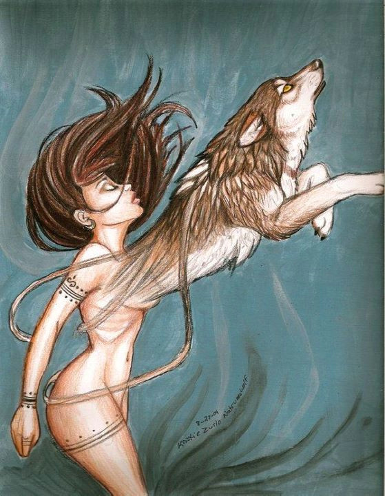 a piece i really enjoy given qantaqua means wolf or loyalty plus my love of pin up female art i d love to work with this for my next tattoo