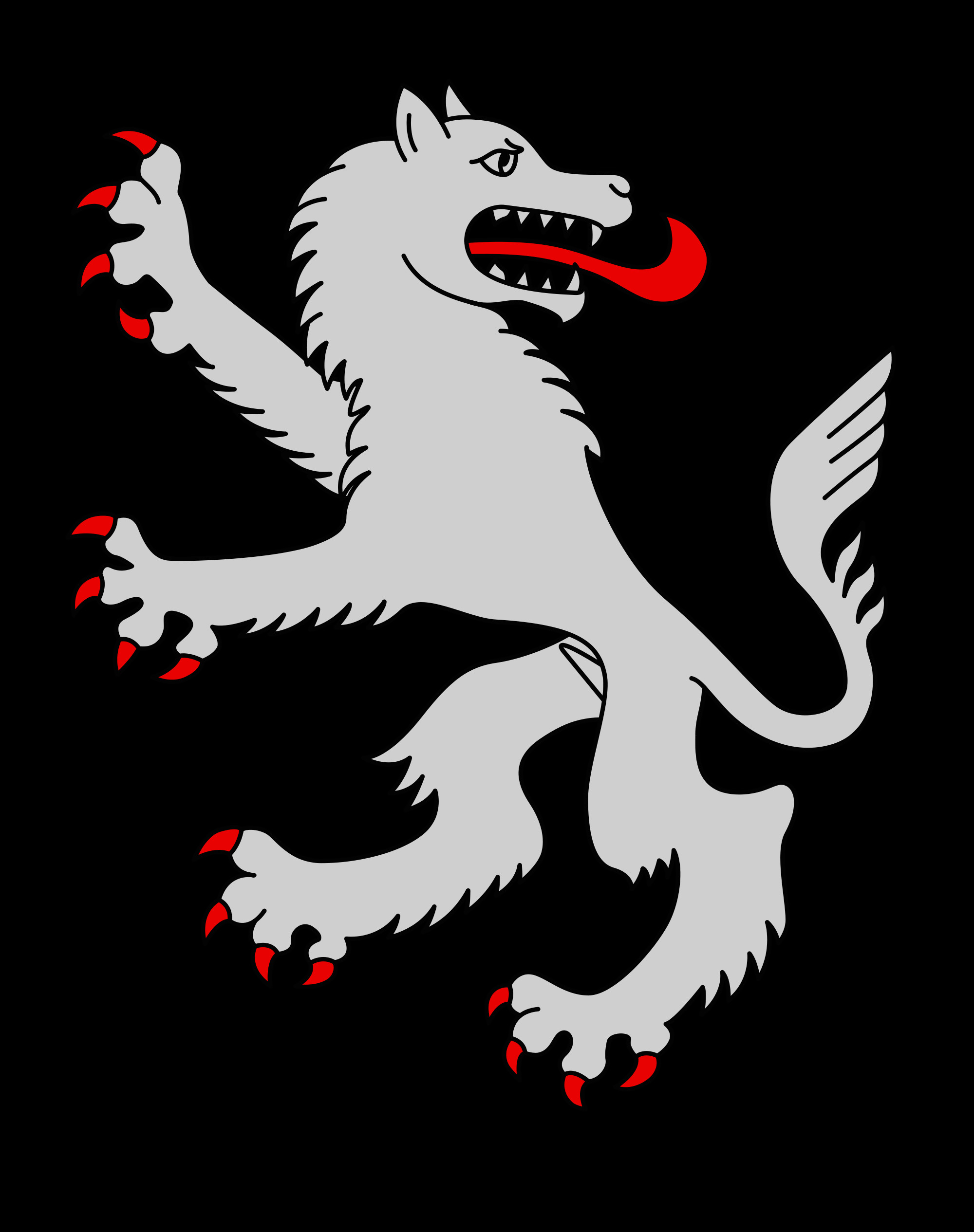 Wolf Drawing Elements File Heraldic Wolf Regardant Svg Wikimedia Commons