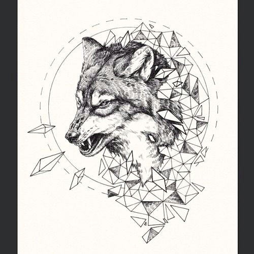 starting from a 5 50 in my sale check them out and spruce up your pad a a art illustration drawing print wolf geometry