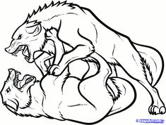 how to draw fighting wolves wolf fight step by step drawing guide by darkonator