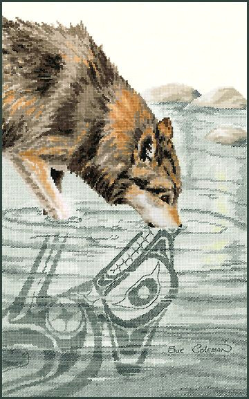 sue coleman canadian watercolour artist matted paper print of original by sue coleman wolf loyal to those they love the wolf represents family