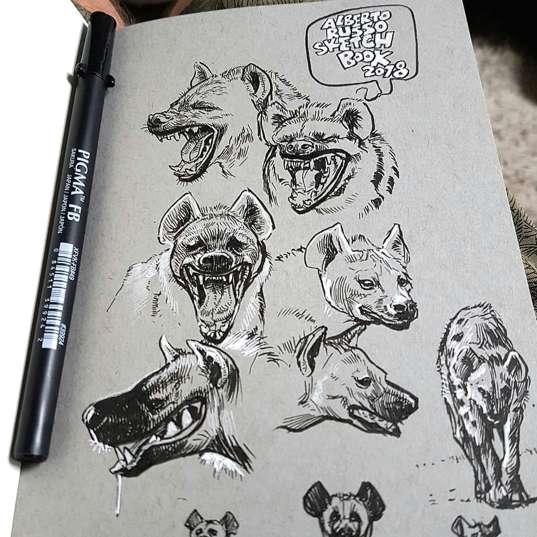 hyenas art made by alberto russo from switzerland d alberto sting draw