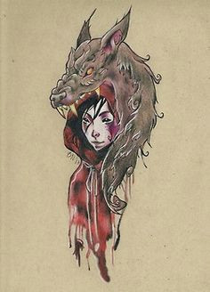 art tattoos tattoo watercolor fairy tale tattoo design red riding hood trash little red riding hood wolf tattoo tattoo drawing big bad wolf little red cap