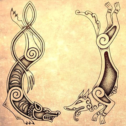 two different norse styles of wolves by ir artwork