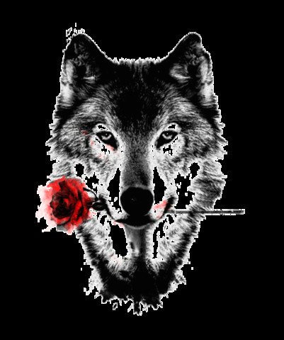 romantic wolf tattoo