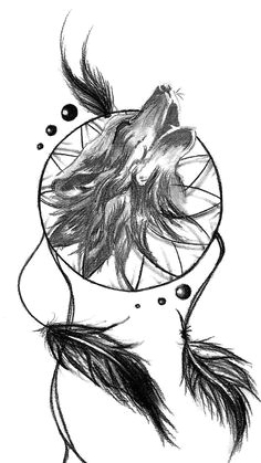 wolf dream catcher tattoo not that i d get one but this would