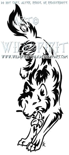 leaping wolf and trillium design