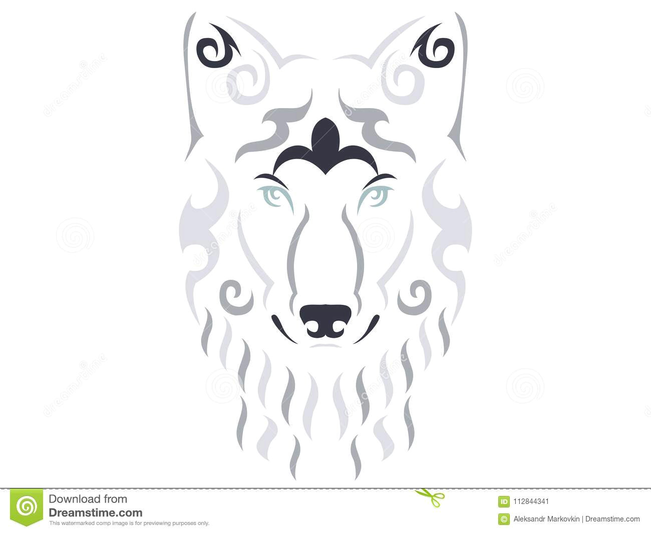 tribal wolf illustration