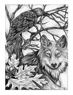 afbeeldingsresultaat voor wolf and raven tattoos