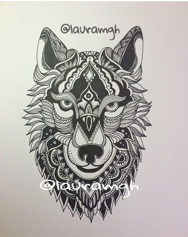 zentangle wolf