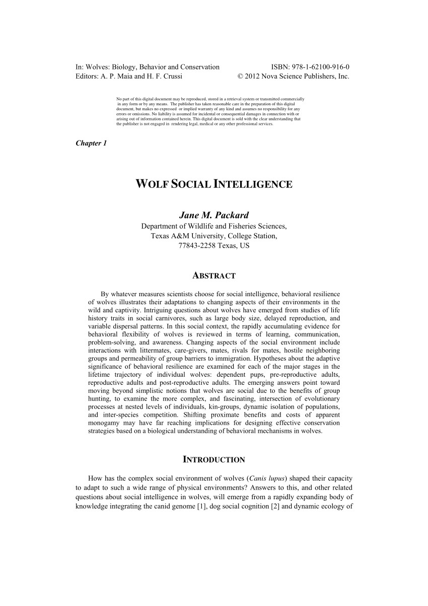 pdf wolf social intelligence