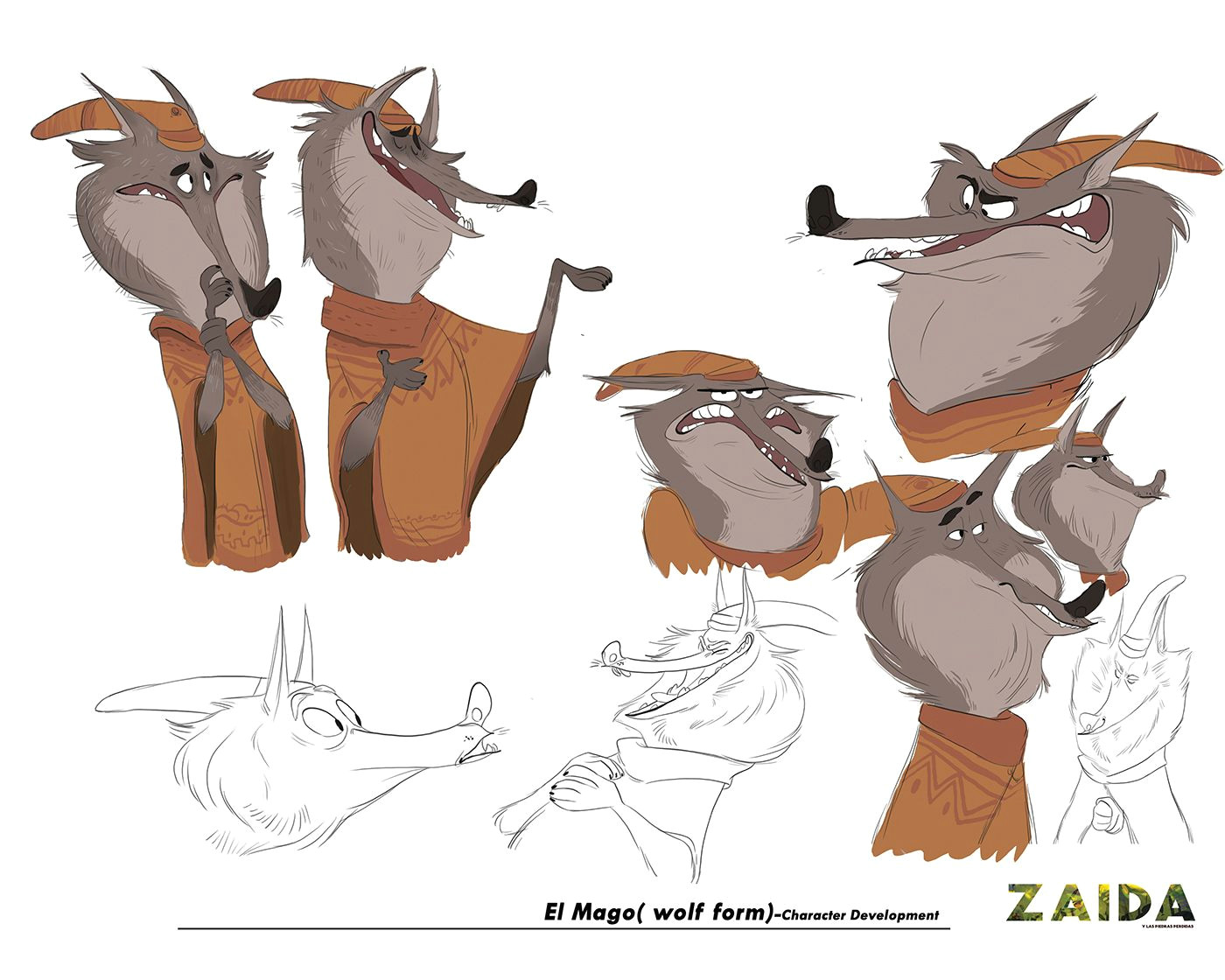 Wolves Drawing Cartoon Zaida and the Lost Stones Story Project On Behance Character