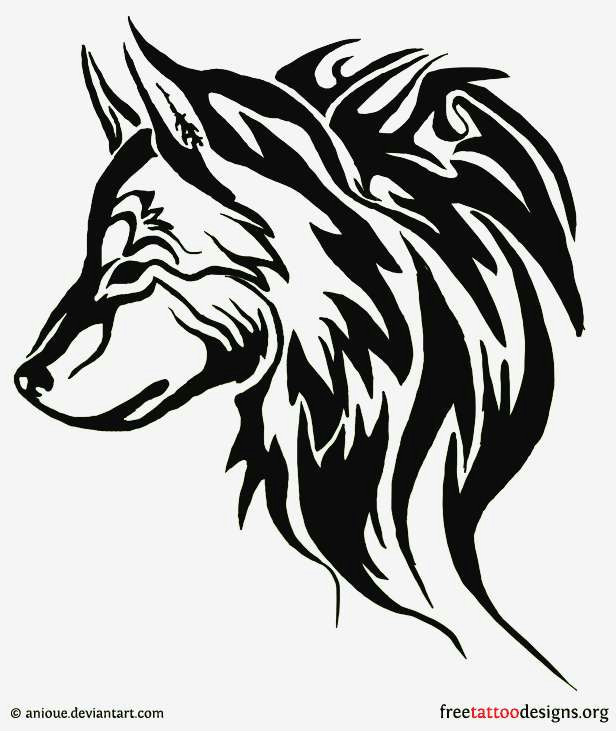 wolf head tattoo design