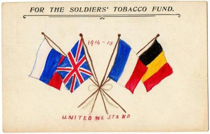 ww1 for the soldiers tobacco fund postcard