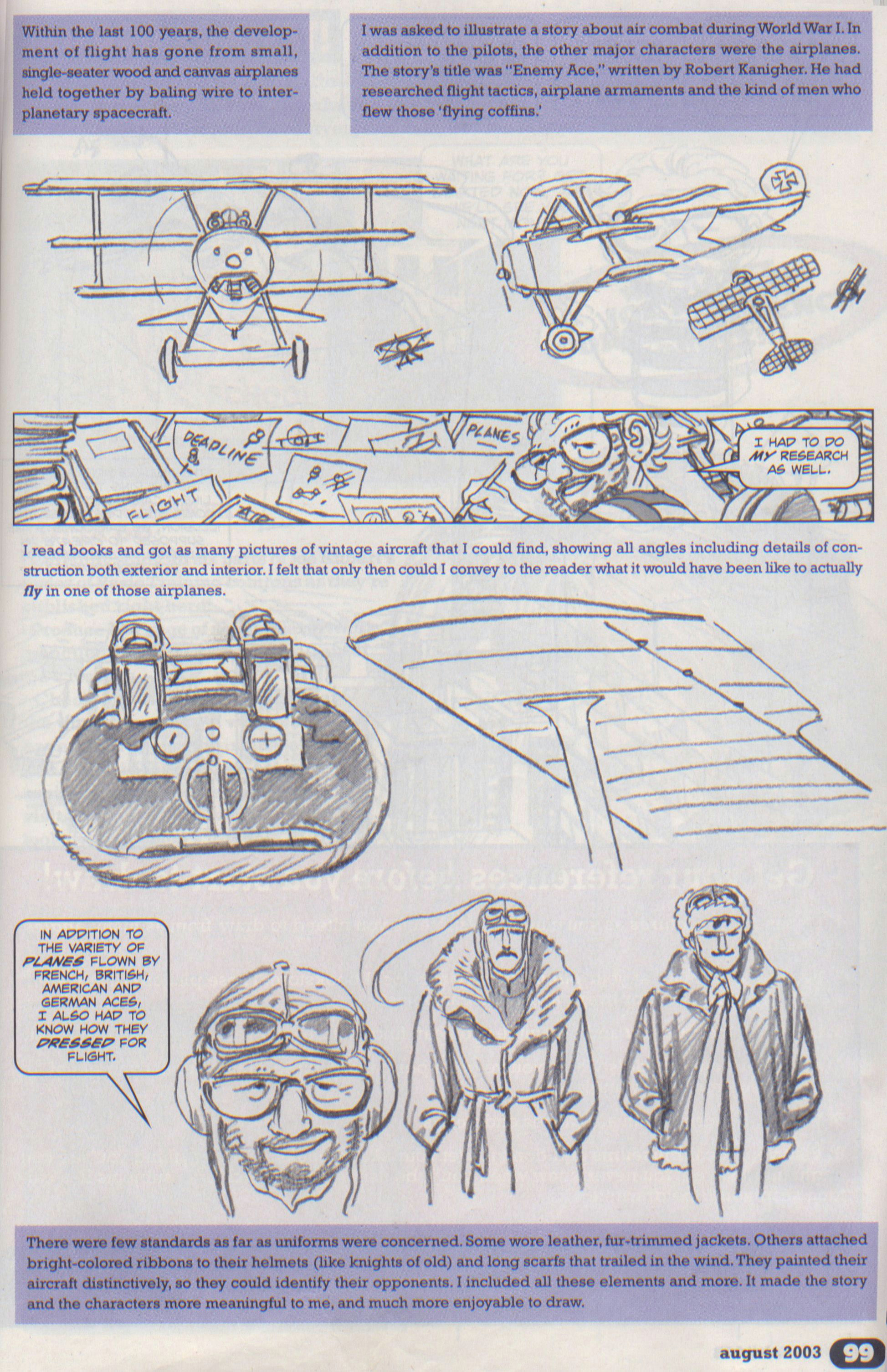 scan from wizard magazine 143 basic training part 2 of 6 joe kubert shows how to draw from reference p99