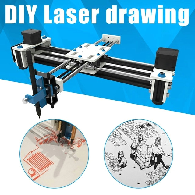 mini xy 2 axis cnc plotter pen usb diy laser drawing machine engraving area 280x200mm desktop