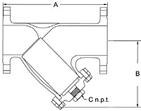 flanged y strainer steel stainless steel 150yf series dimensions