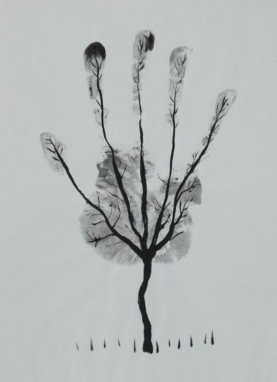 saatchi art artist ahmed al safi pen and ink 2005 drawing man s hand tree saatchiart com