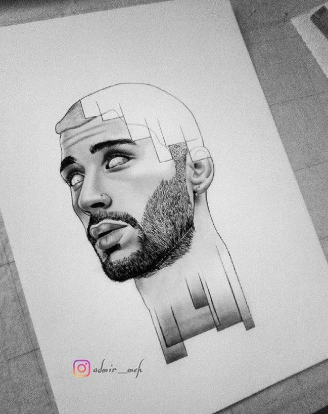 my drawing of popular singer zayn malik in tumblr style check my instagram admir meh