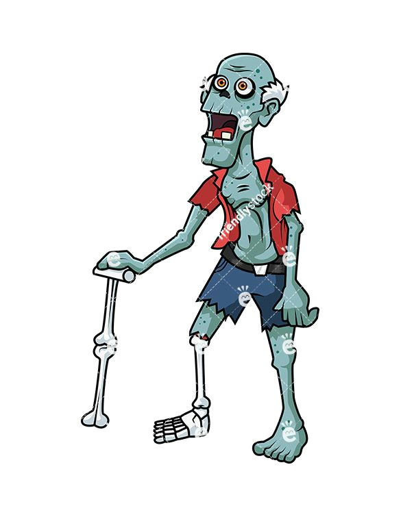 old man zombie royalty free stock vector illustration of a senior citizen zombie with a walking stick made of bones zombies zombie funny lol