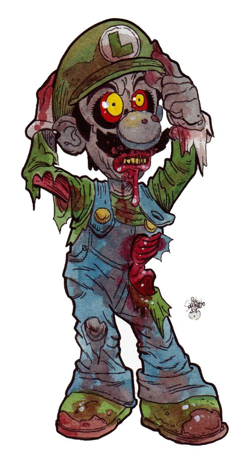 zombie art video game characters of the living dead luigi