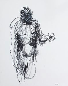 gestural male figure drawing 11 x 14 fine art drawing 163 charcoal and pastel on paper original drawing