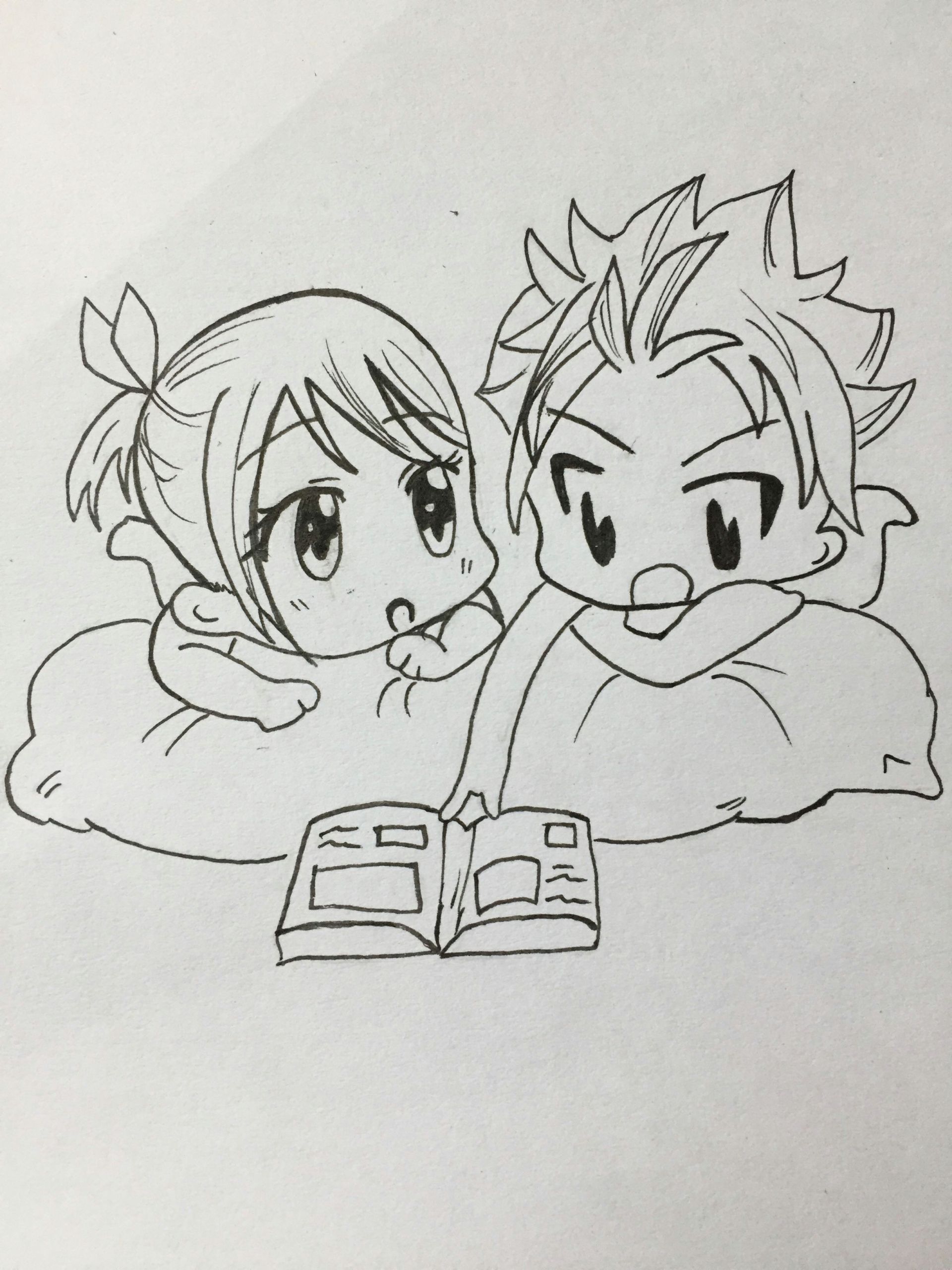 Anime Drawings Fairy Tail Nalu Chibi Fairytail Nalu Chibi Mangadrawing Manga