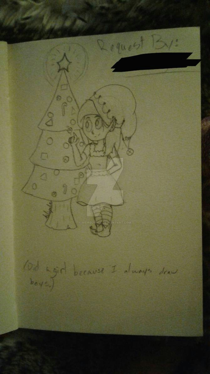 christmas elf drawing by weird21girl dbrbzd6 pre jpg