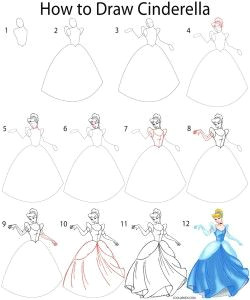 Easy Cinderella Drawing How to Draw Cinderella Step by Step Princess Drawings