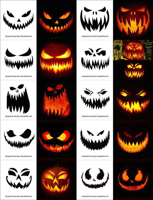 Easy Scary Halloween Drawings 290 Free Printable Halloween Pumpkin Carving Stencils