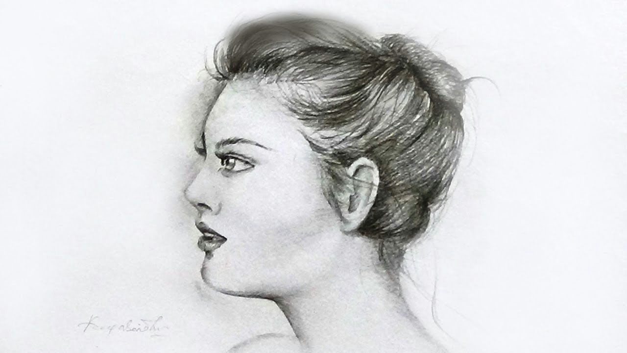 Enjoy drawing. Adison Rea drawing face. Cute girl face Side profile Art.