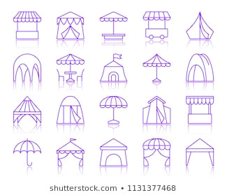 tent thin line icons set 260nw 1131377468 jpg