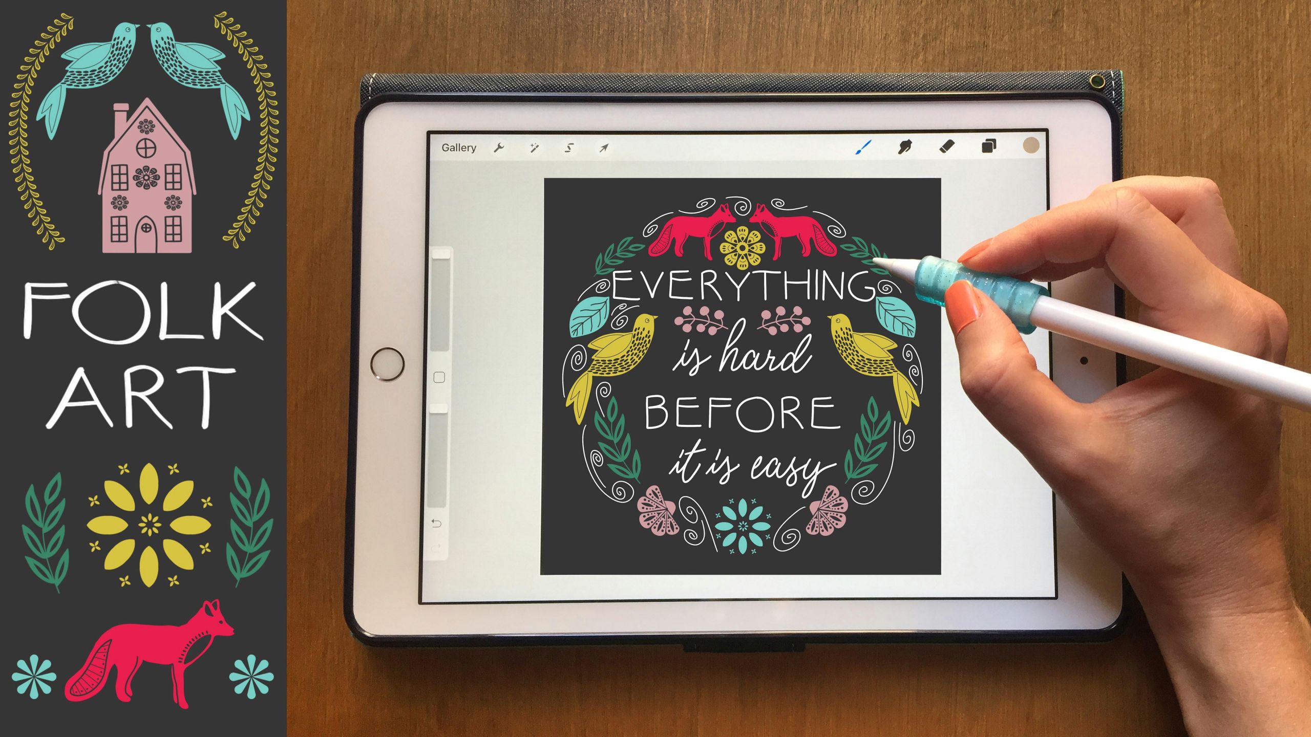 Easy Things to Draw On Procreate Modern Folk Art Illustrations On Your Ipad In Procreate