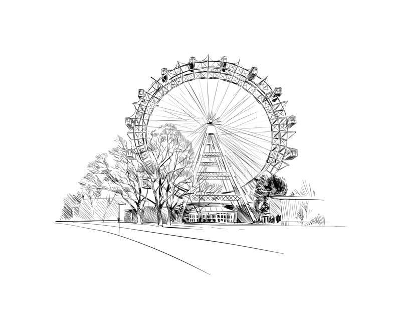 prater park ferris wheel vienna austria hand drawn sketch vector illustration prater park ferris wheel vienna austria europe hand 151104765 jpg