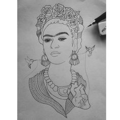 1acfbe0fadd17f7d95d4afe0ac736fe2 frida kahlo drawing frida kahlo tattoo jpg