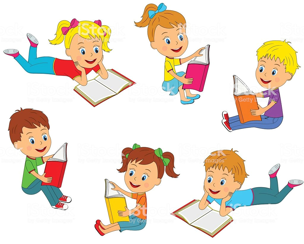boys and girls reading a book collection vector id638332232